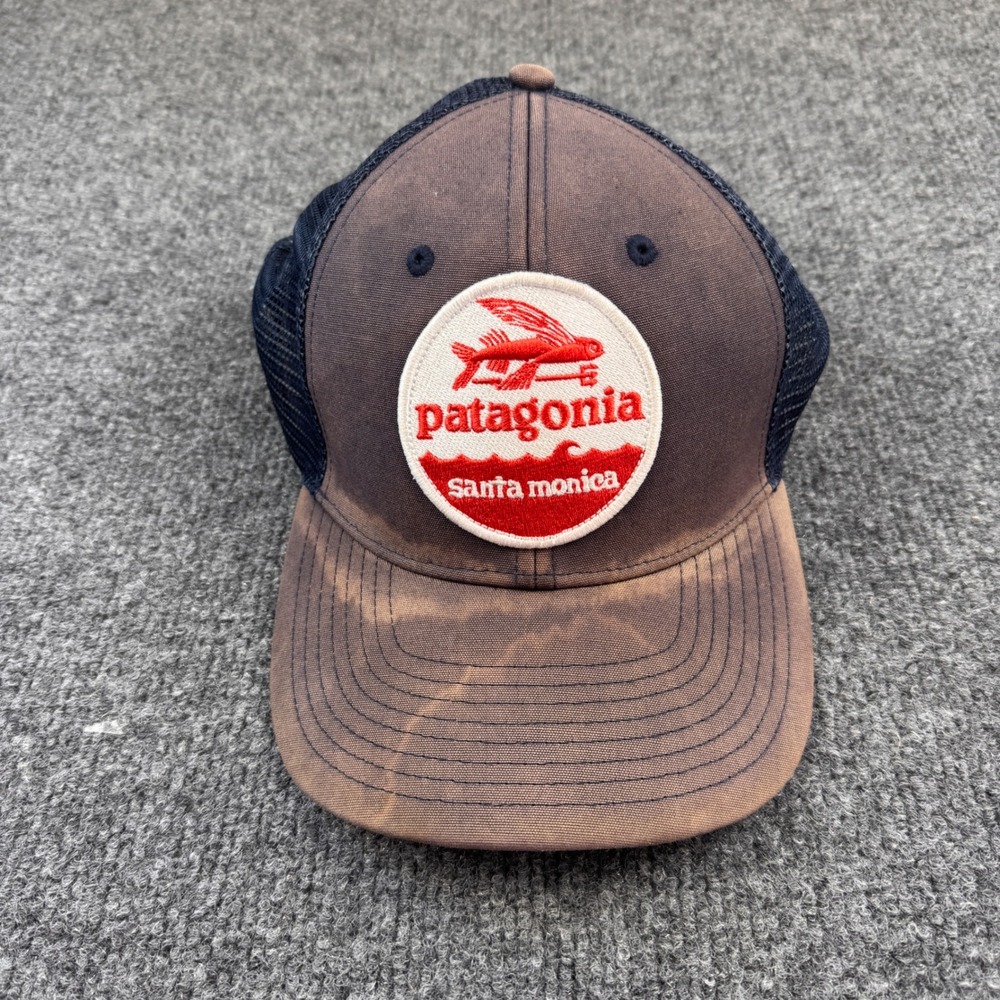 Patagonia Santa Monica Flying Fish Trucker Hat Sanpback Navy Mesh Rare *Fair